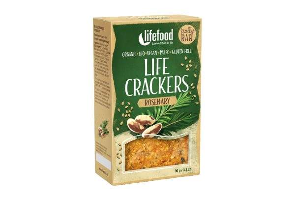 BIO RAW zeleninové krekry - rozmarínové, 90 g - Lifefood