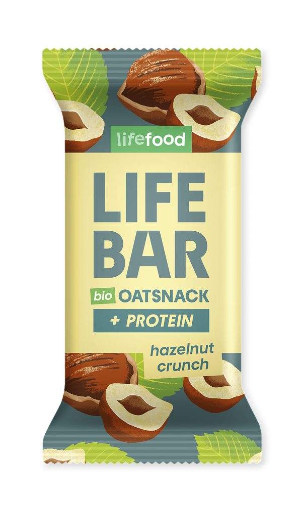 Bio proteínová ovsená tyčinka s lieskovými orieškami, 40 g - Lifefood
