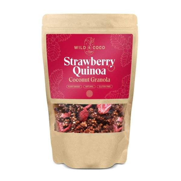 Kokosová granola Jahody & quinoa, 220 g - WILD&COCO
