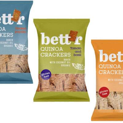 Bettr Krekry quinoa BIO bezlepkové 100g - kurkuma a rasca
