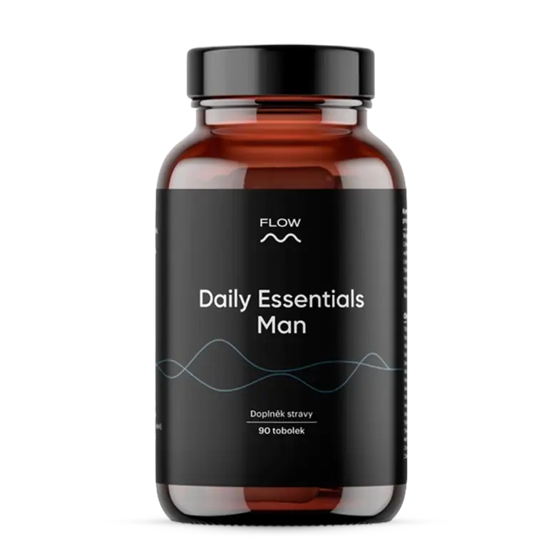 Flow Daily Essentials Man 90 kapsúl Denný multivitamínový komplex 28 látok s citikolínom a Q10 pre zaneprázdneného muža