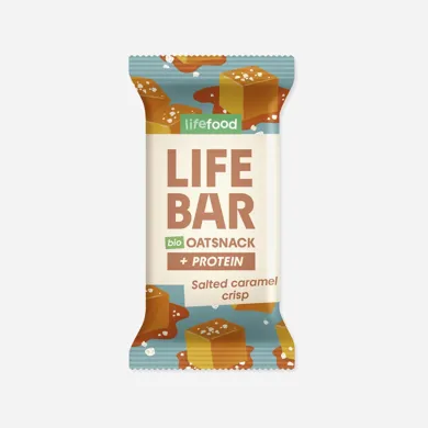 Lifebar Oat snack proteín slaný karamel BIO 40 g