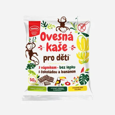 Ovsená kaša pre deti s čokoládou a banánom bez lepku 50 g