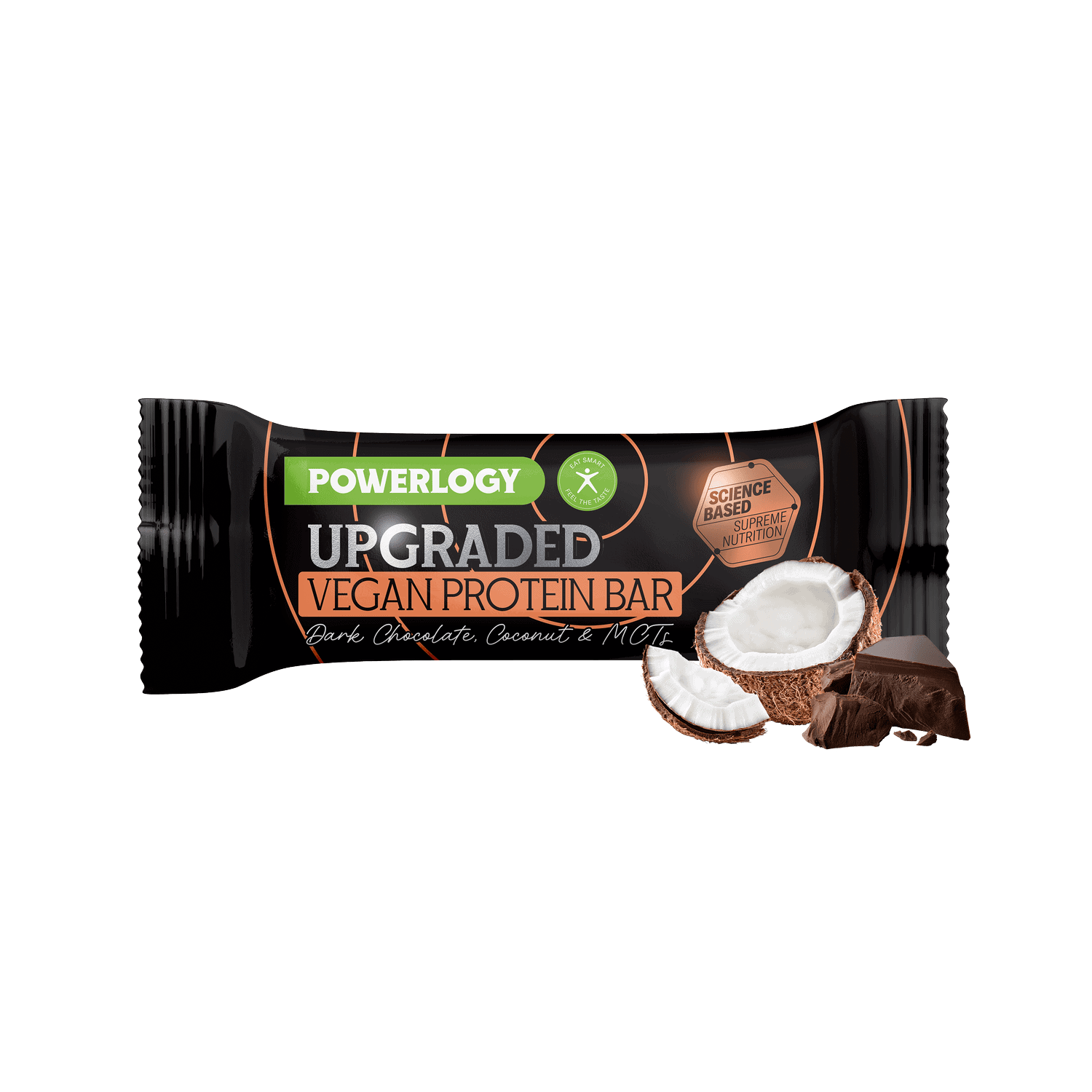 Powerlogy Upgraded Vegan Protein Bar 50 g VEGAN proteínová tyčinka s prebiotickou vlákninou