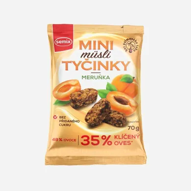 Mini müsli tyčinky s marhuľami bez lepku 70 g