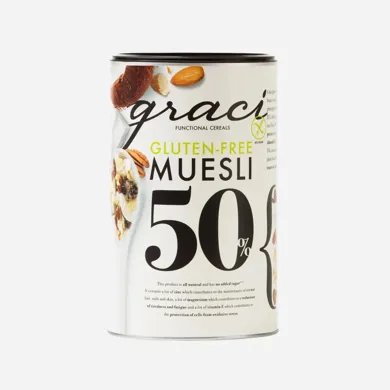 Müsli bezlepkové 50% sušeného ovocia, semienok a orechov 400 g