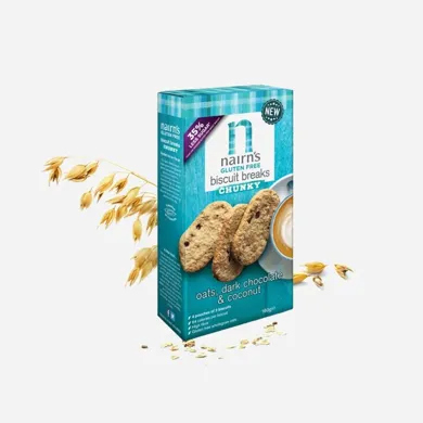 Ovsené sušienky s horkou čokoládou a kokosom bez lepku 160 g