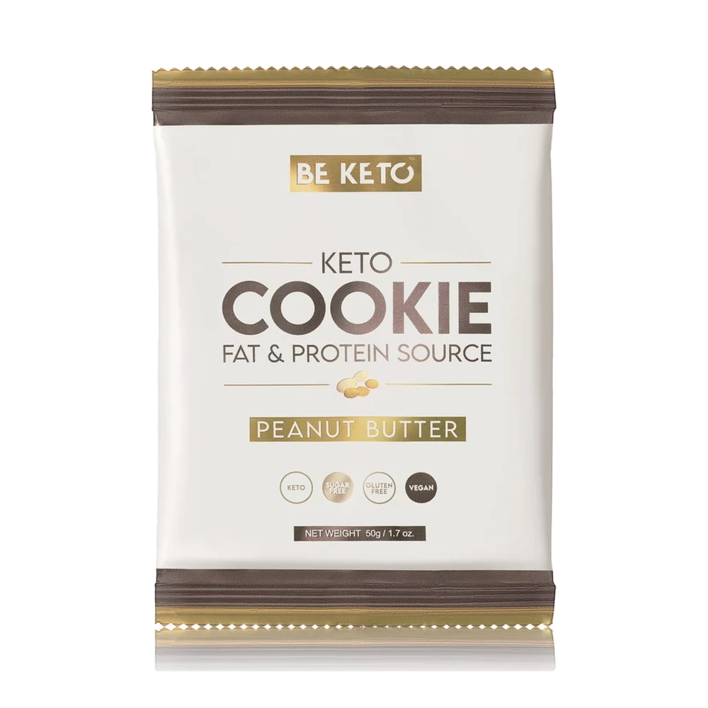 BeKeto Keto Cookie Peanut Butter 50 g Arašidová keto sušienka bez pridaného cukru - vysoký obsah vlákniny a zdroj bielkovín