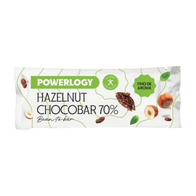 Powerlogy Chocobar 70 % 50 g 70 % čokoládová tyčinka s lieskovými orechmi