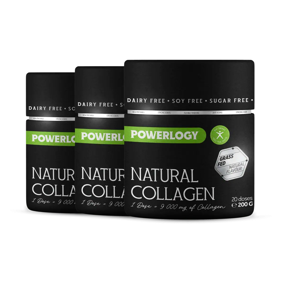 Powerlogy Natural Collagen 3 x 200 g 100 % čistý