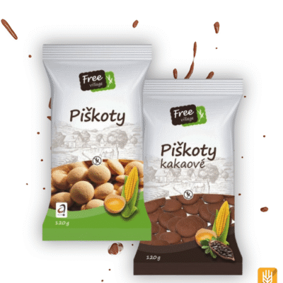 Bezlepkové piškóty klasické/kakaové (120g) - Free Village