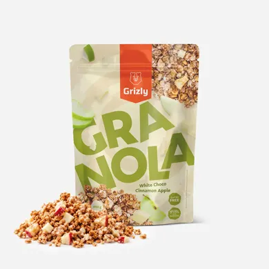Granola biela čokoláda, škorica, jablko 450 g