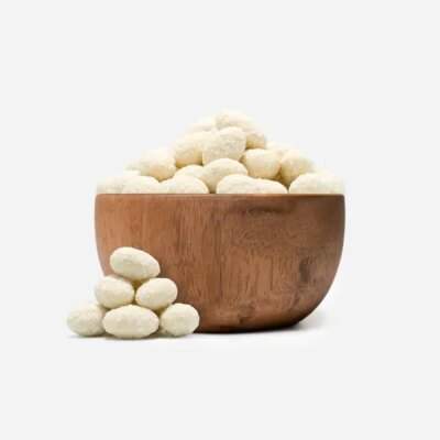 Mandle v bielej čokoláde s kokosom 250 g